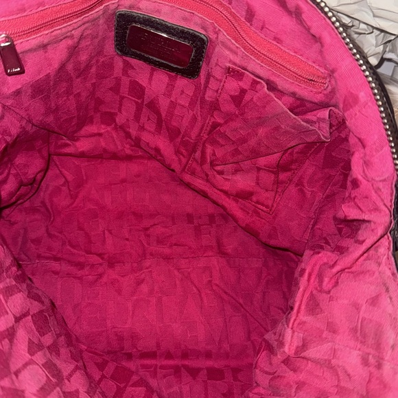 FURLA AMAZZONE BLACK with BLACK ZIPPER STUD SATCHEL Made In Italy $698 EUC - Picture 5 of 11